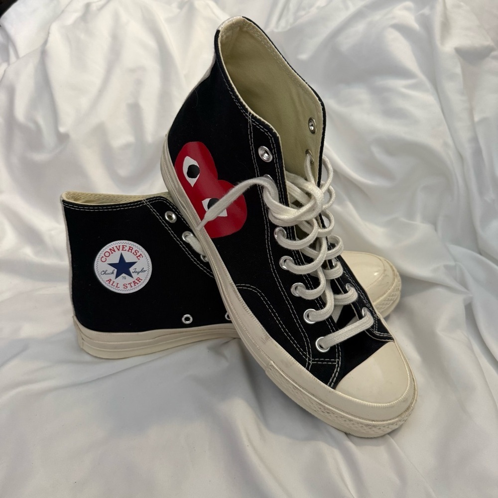 EUC CdG PLAY x Converse Chuck Taylor All Star Peek-A-Boo High-Top Sneakers